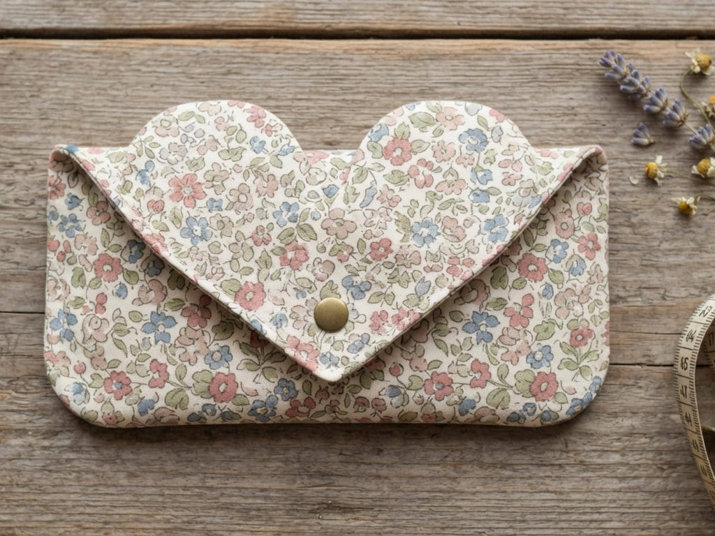 Sweetheart Glasses Case Sewing Pattern, Heart Flap Pouch (PDF Download)