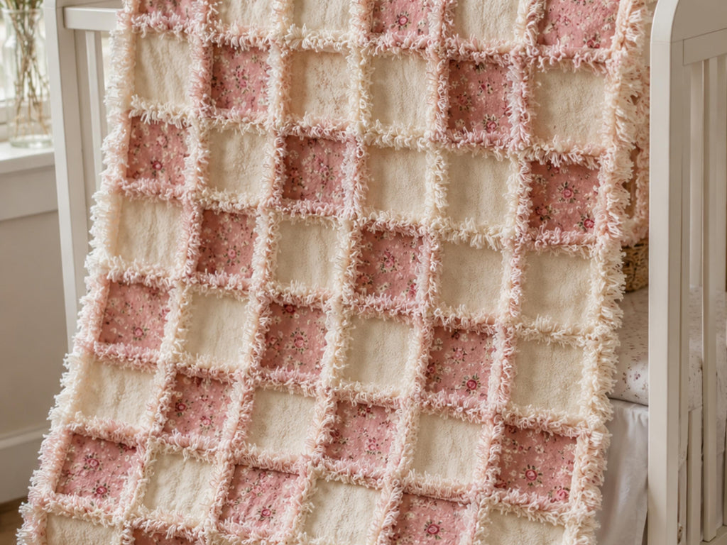 Baby Rag Quilt Pattern, Meadow Patch Flannel Tutorial, Beginner Blanket (PDF Download)