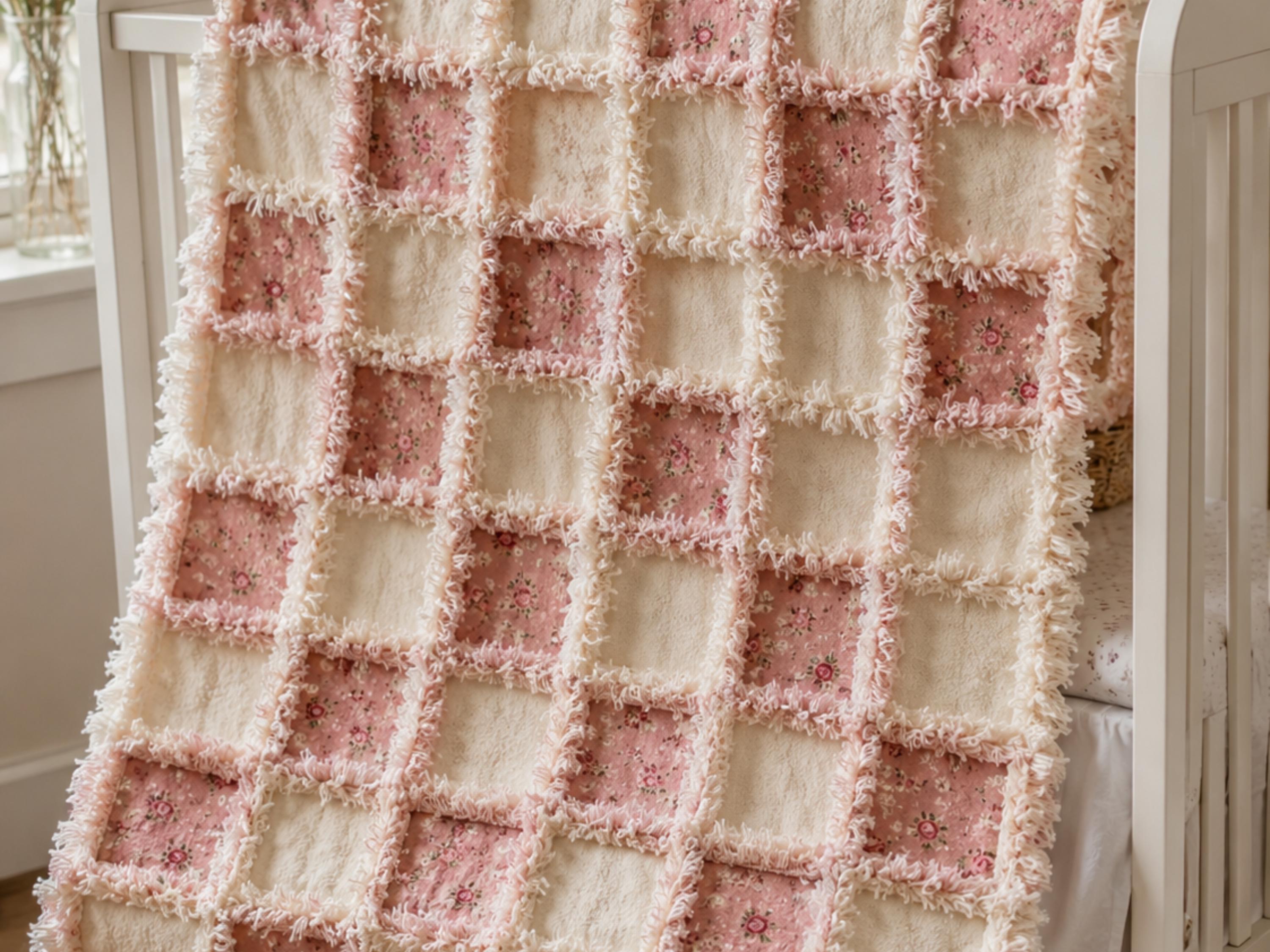 Baby Rag Quilt Pattern, Meadow Patch Flannel Tutorial, Beginner Blanket (PDF Download)
