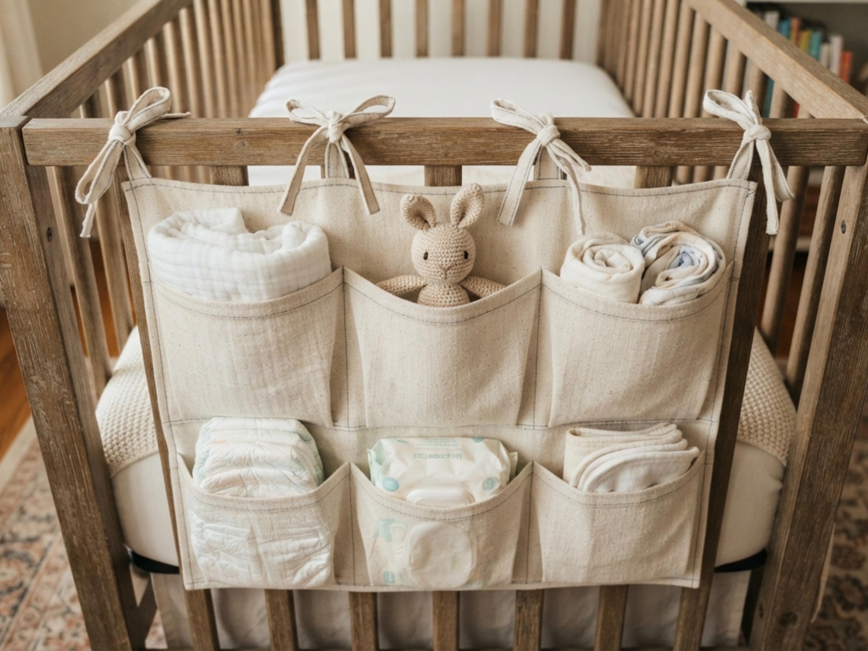Crib Organizer Sewing Pattern PDF, Hanging Nursery Caddy Pattern, 6 Pocket Crib Storage, Easy Beginner Sewing Pattern