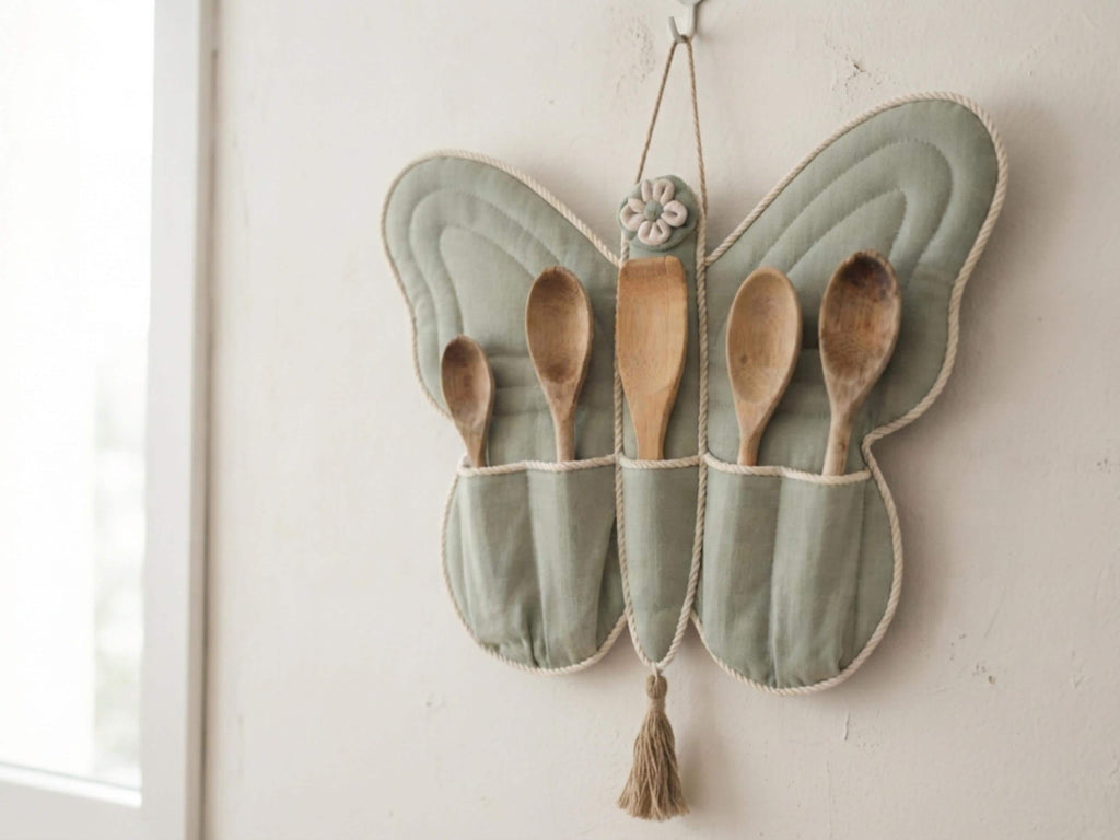 Butterfly Utensil Holder Sewing Pattern PDF | Kitchen Wall Caddy | Wooden Spoon Organizer Digital Download