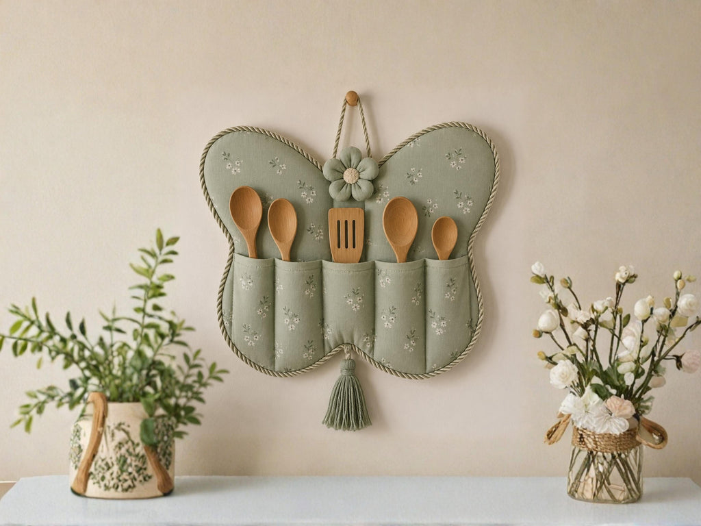 Butterfly Utensil Holder Sewing Pattern PDF | Kitchen Wall Caddy | Wooden Spoon Organizer Digital Download