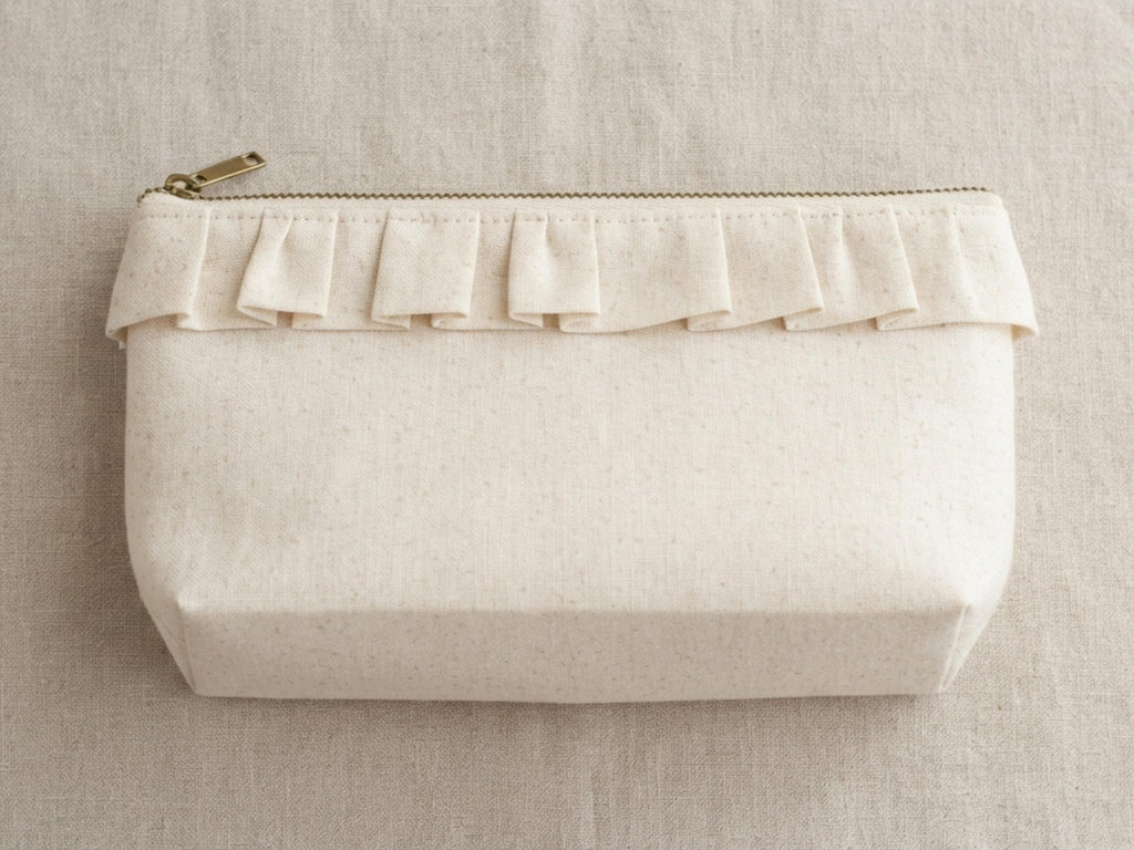 RETIREMENT SALE *Boxy Zip Pouch Sewing Pattern, Ruffle Cosmetic Bag, Beginner Friendly (PDF Download)