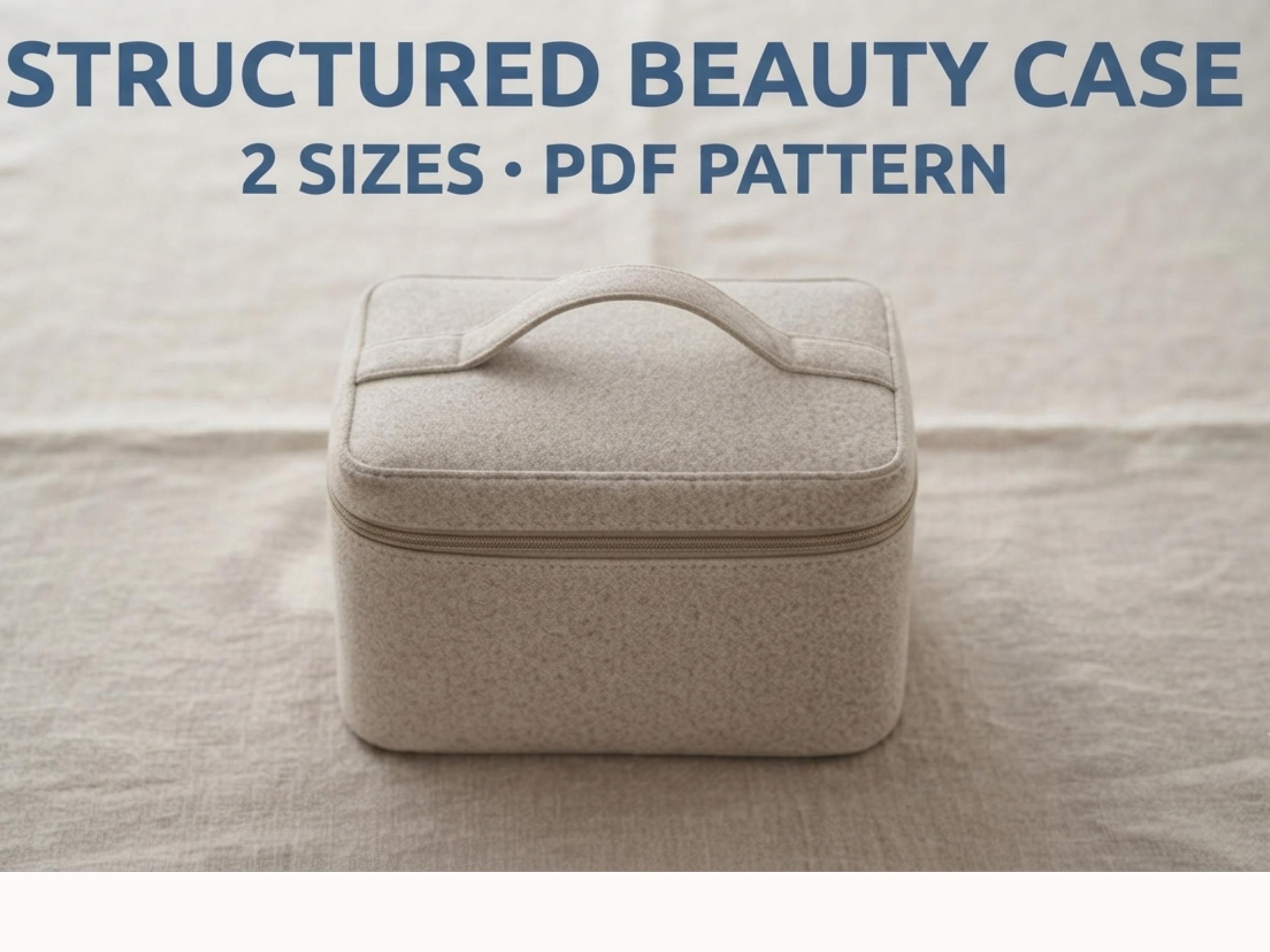 SALE *Beauty Case Sewing Pattern PDF, Vanity Box Bag Pattern, Zip Around Makeup Case, 2 Sizes, Train Case DIY, Instant Download