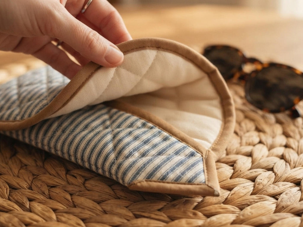 Fan Pocket Sunglasses Case Sewing Pattern PDF | Quilted Striped Pouch DIY | Clip-On Glasses Case Tutorial