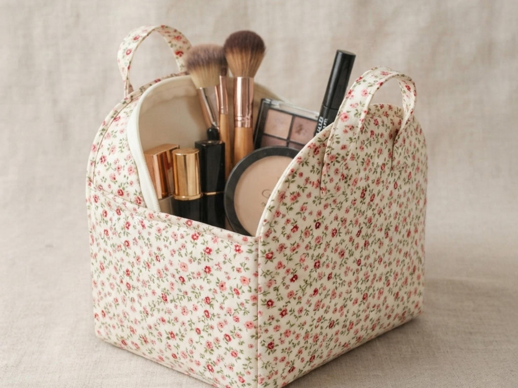Open Up Cosmetic Caddy Sewing Pattern PDF, Spring Open Makeup Organizer, Travel Toiletry Bag Pattern, 3 Sizes, Instant Download