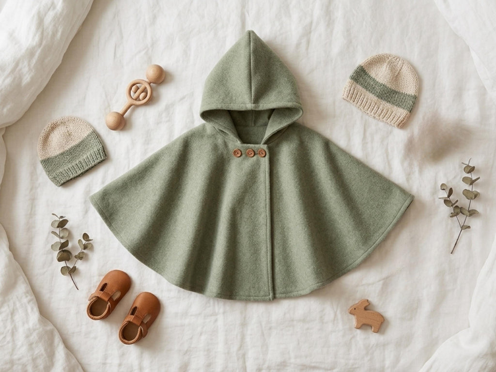RETIREMENT SALE *Hooded Cape Sewing Pattern Baby Toddler, Full Circle Capelet PDF, Button Closure Kids Cape, Beginner Sewing Pattern