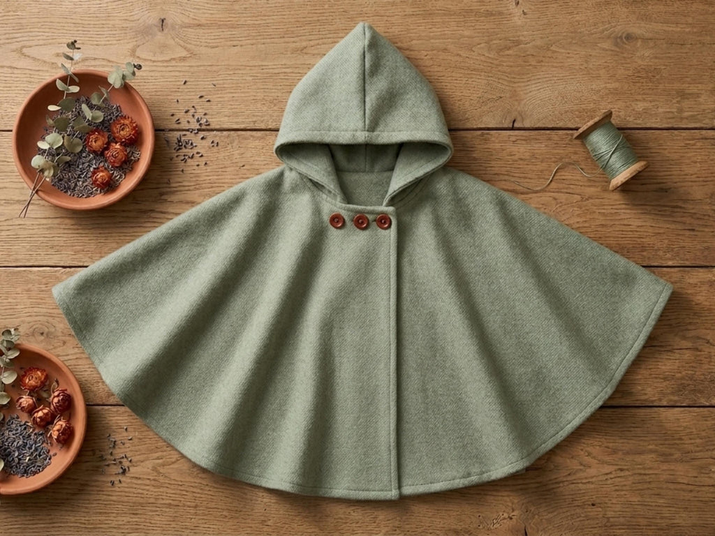 RETIREMENT SALE *Hooded Cape Sewing Pattern Baby Toddler, Full Circle Capelet PDF, Button Closure Kids Cape, Beginner Sewing Pattern