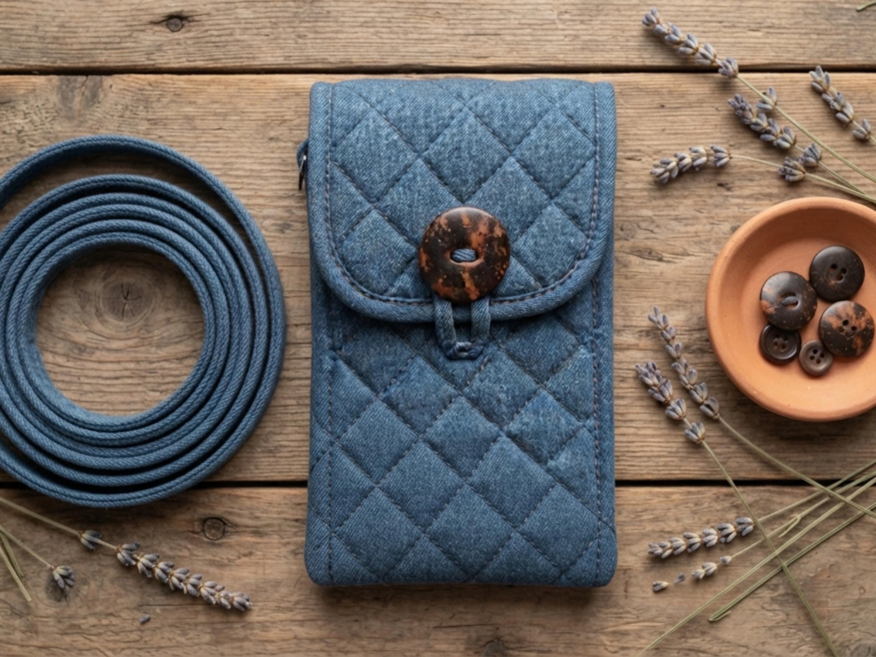 Beginner Crossbody Phone Pouch Sewing Pattern, Button Flap Case (Digital PDF)