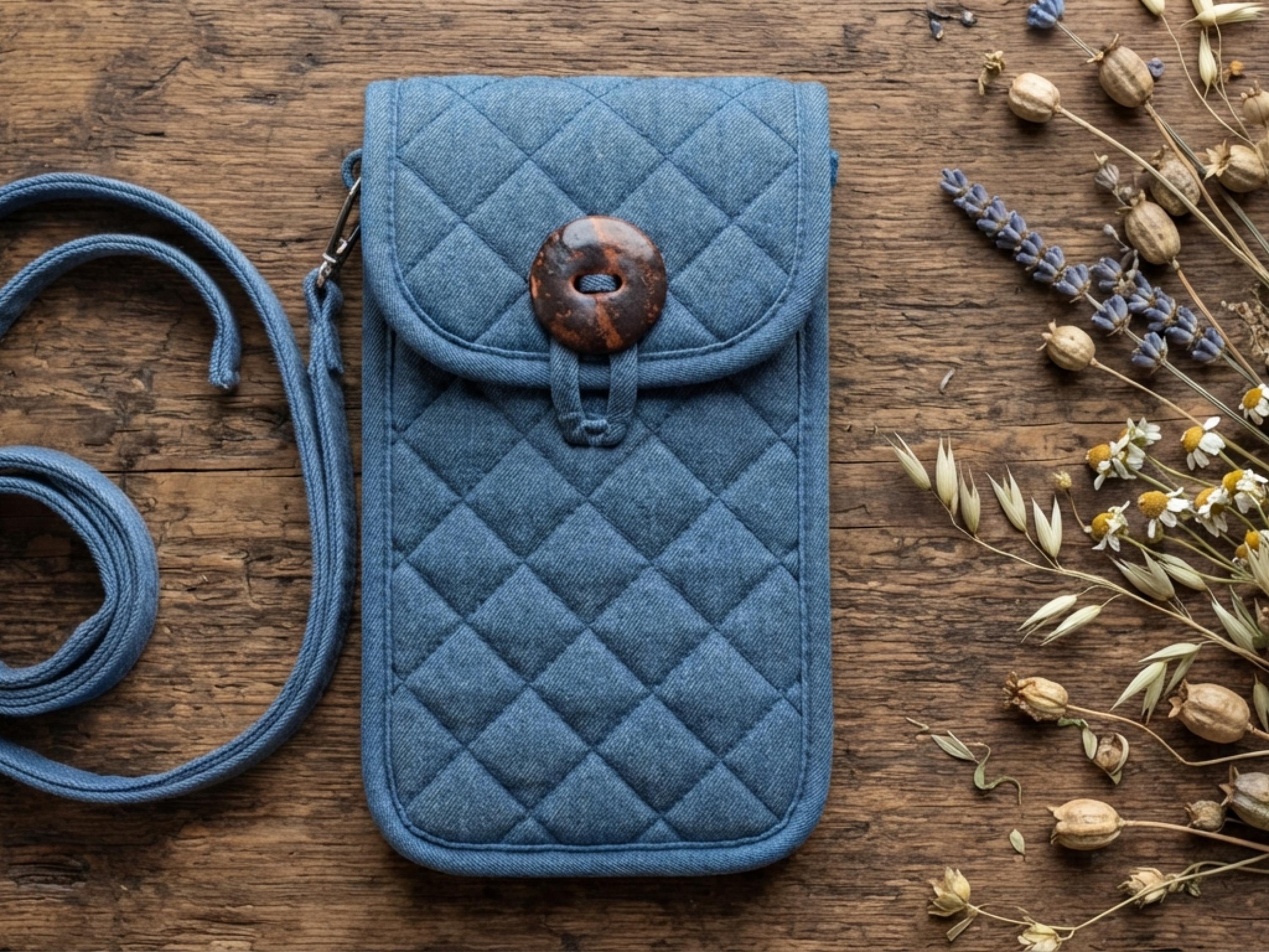 Beginner Crossbody Phone Pouch Sewing Pattern, Button Flap Case (Digital PDF)