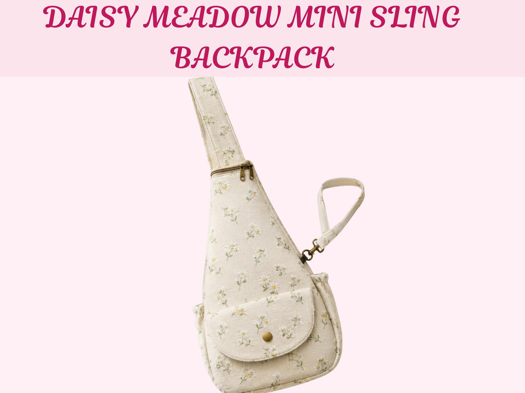 Mini Sling Backpack Sewing Pattern PDF, Daisy Crossbody Bag Tutorial, Teardrop Sling Bag DIY, Beginner Friendly, Instant Download