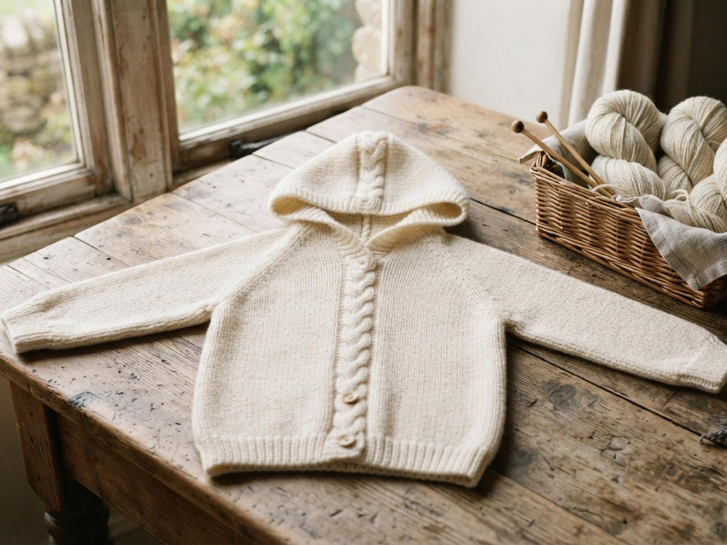 Toddler Hooded Cable Cardigan Knitting Pattern PDF | Aran Baby Jacket | 6-12mo to 3-4 Years
