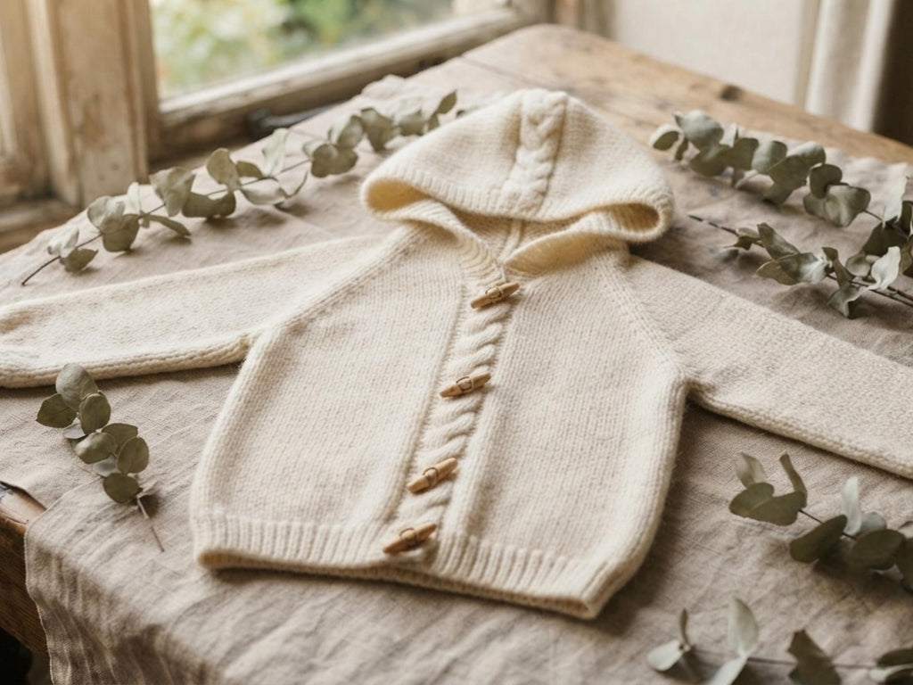 Toddler Hooded Cable Cardigan Knitting Pattern PDF | Aran Baby Jacket | 6-12mo to 3-4 Years