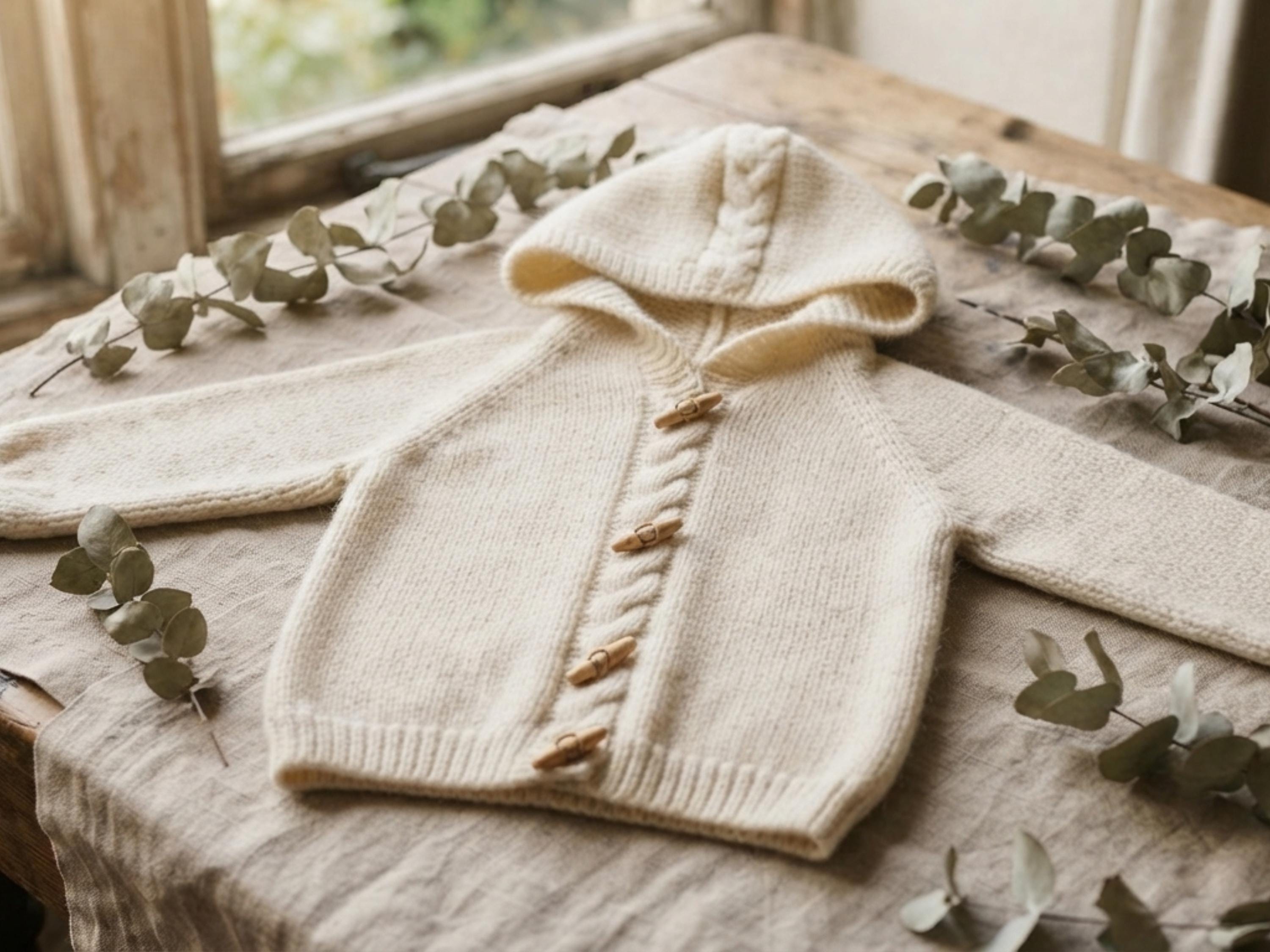 Toddler Hooded Cable Cardigan Knitting Pattern PDF | Aran Baby Jacket | 6-12mo to 3-4 Years