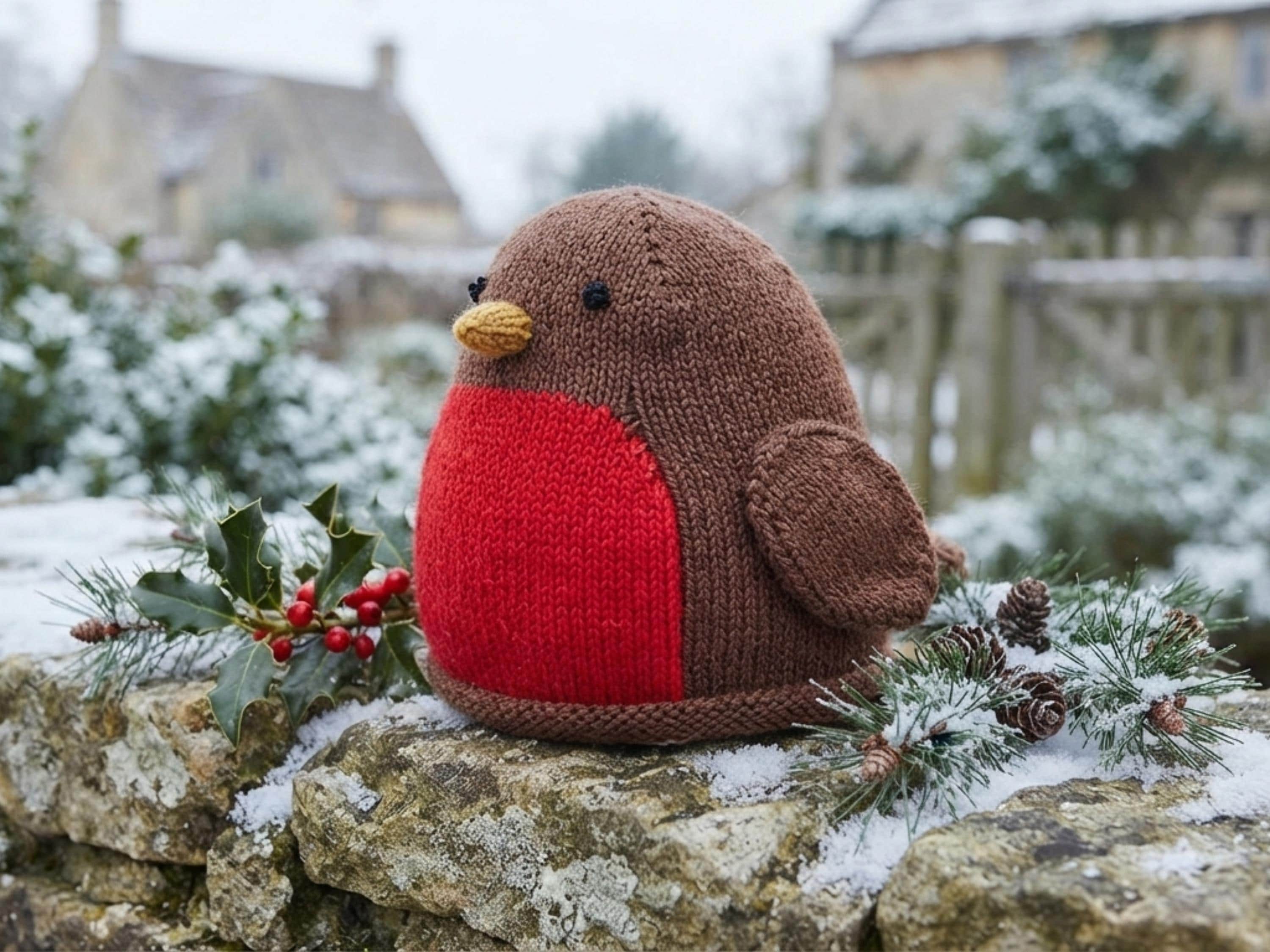 RETIREMENT SALE *Knitted Robin Chocolate Orange Cover Pattern (PDF Download) – Festive Cozy Ornament