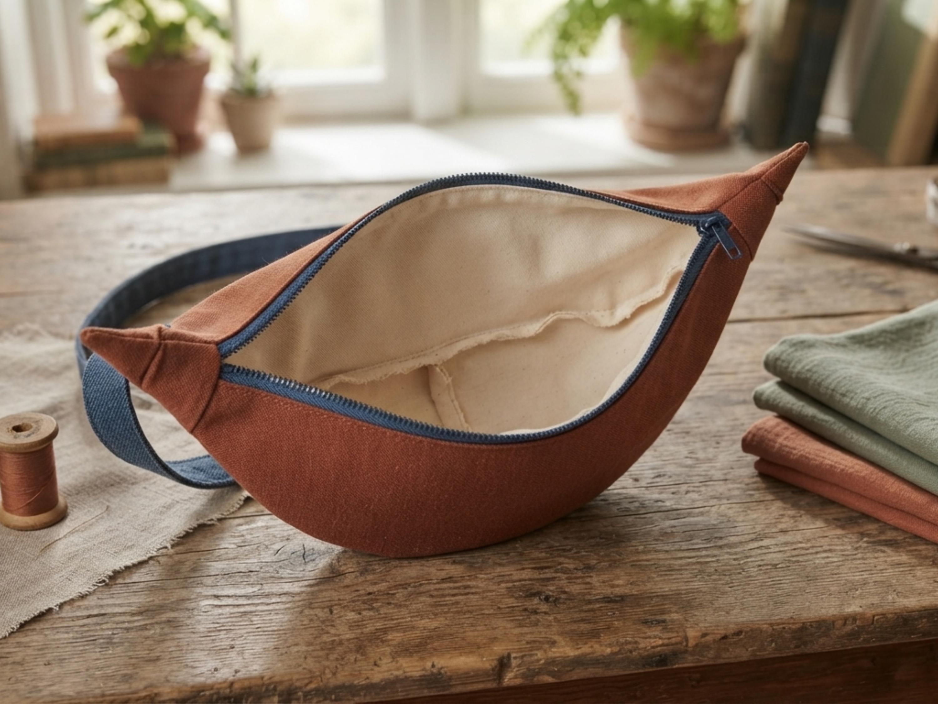 Moon Bag Sewing Pattern, Crescent Crossbody Bag PDF, Zip Pouch Tutorial, Mini Bag Beginner Pattern, Digital Download