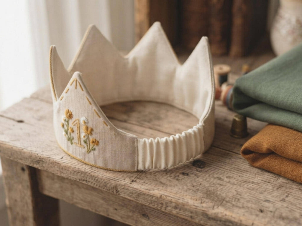Fabric Crown Sewing Pattern, Kids Birthday Crown PDF, Beginner Sewing Tutorial, One Size Elastic Back, Digital Download