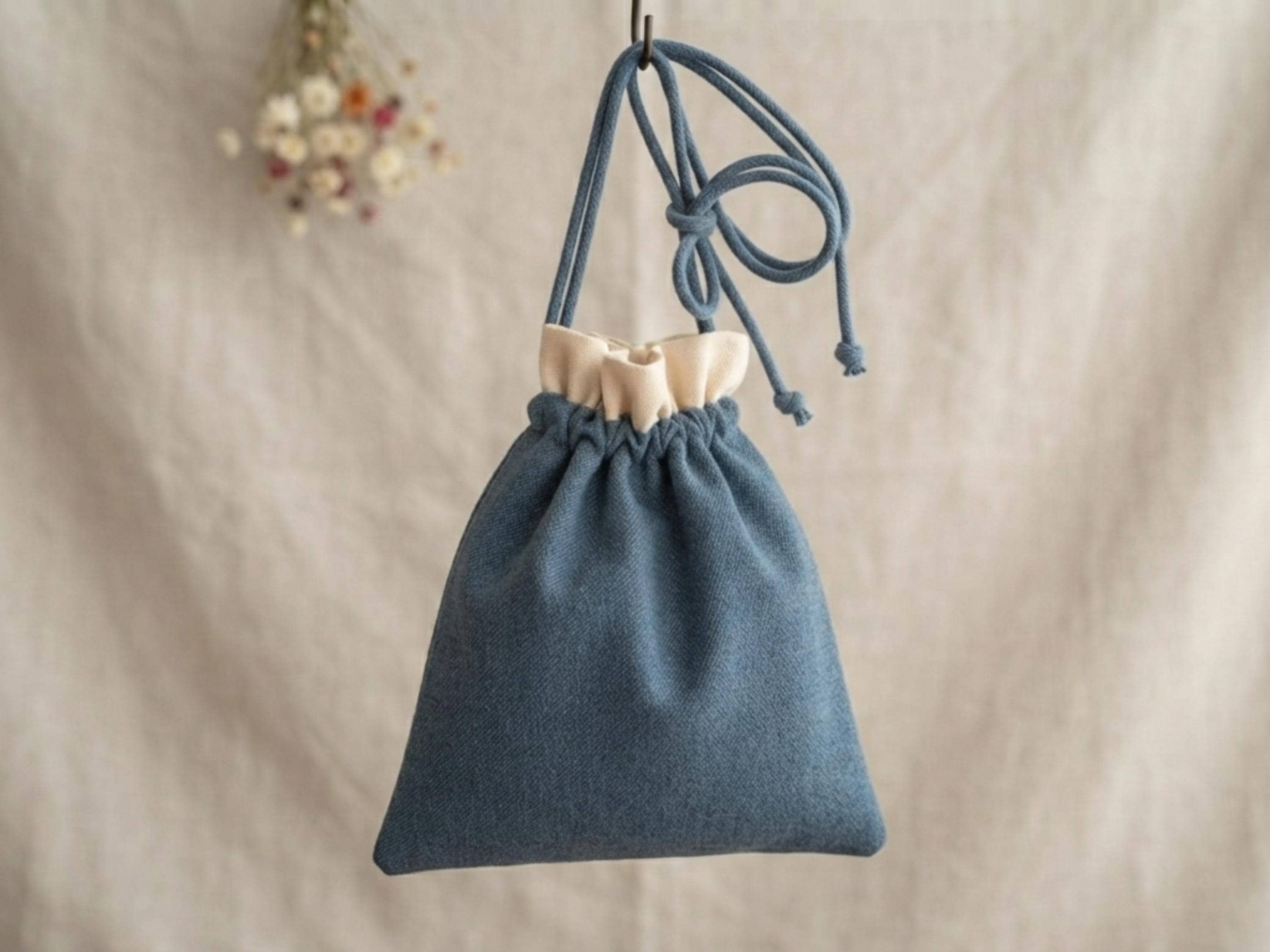 Ruffle Drawstring Tote Sewing Pattern, Beginner Summer Bag Tutorial (Digital Download)