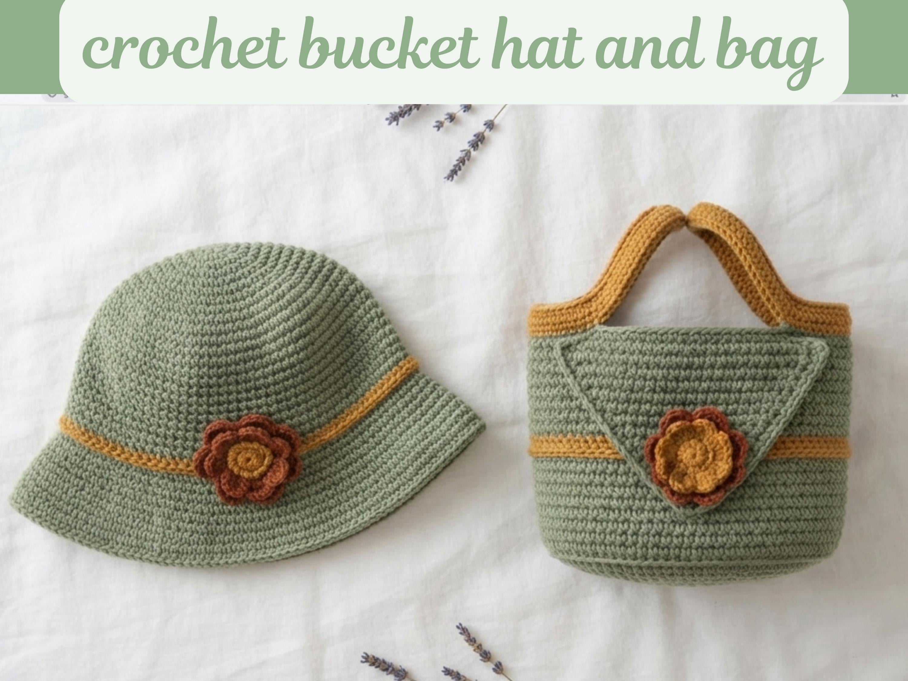 Crochet Bucket Hat & Market Bag Set Pattern (PDF Download)