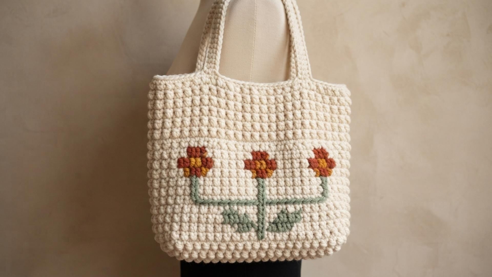 Crochet Flower Tote Bag Pattern PDF, Tapestry Crochet Mosaic Design, Colorful Bloom Bag Tutorial, Beginner Friendly, Instant Download