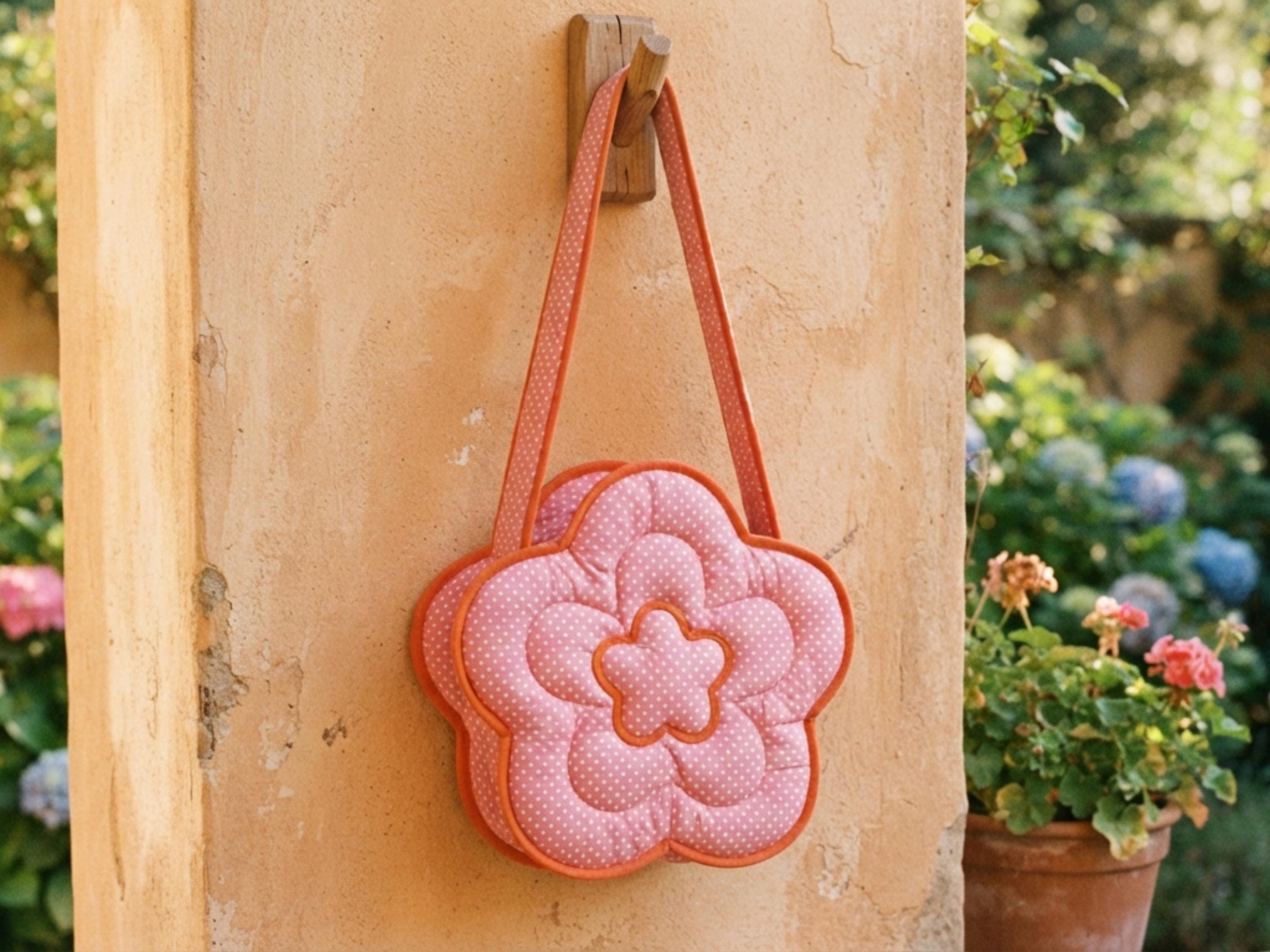 Blossom Flower Tote Bag Sewing Pattern PDF | Quilted Flower Shaped Bag DIY | Scalloped Petal Tote Tutorial
