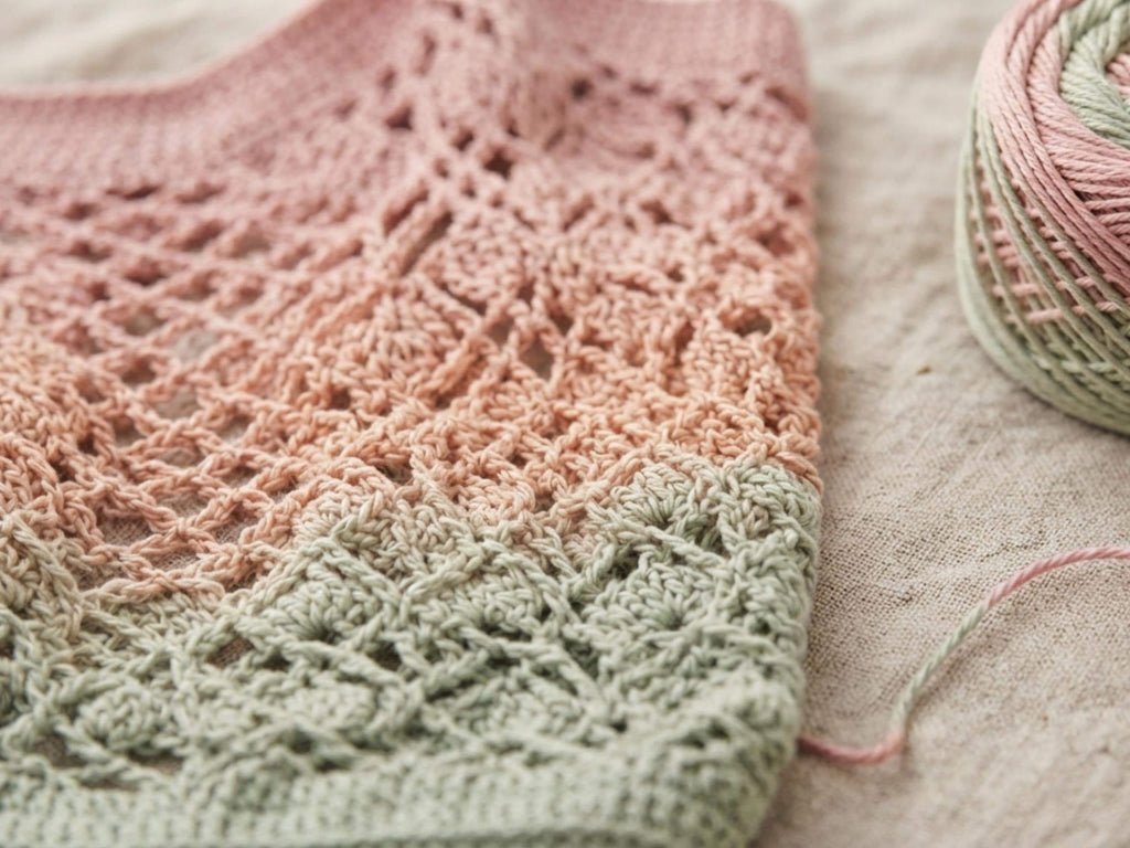 Ombré Mesh Market Tote Crochet Pattern PDF | Open Weave Gradient Bag DIY | Boho Summer Tote Tutorial