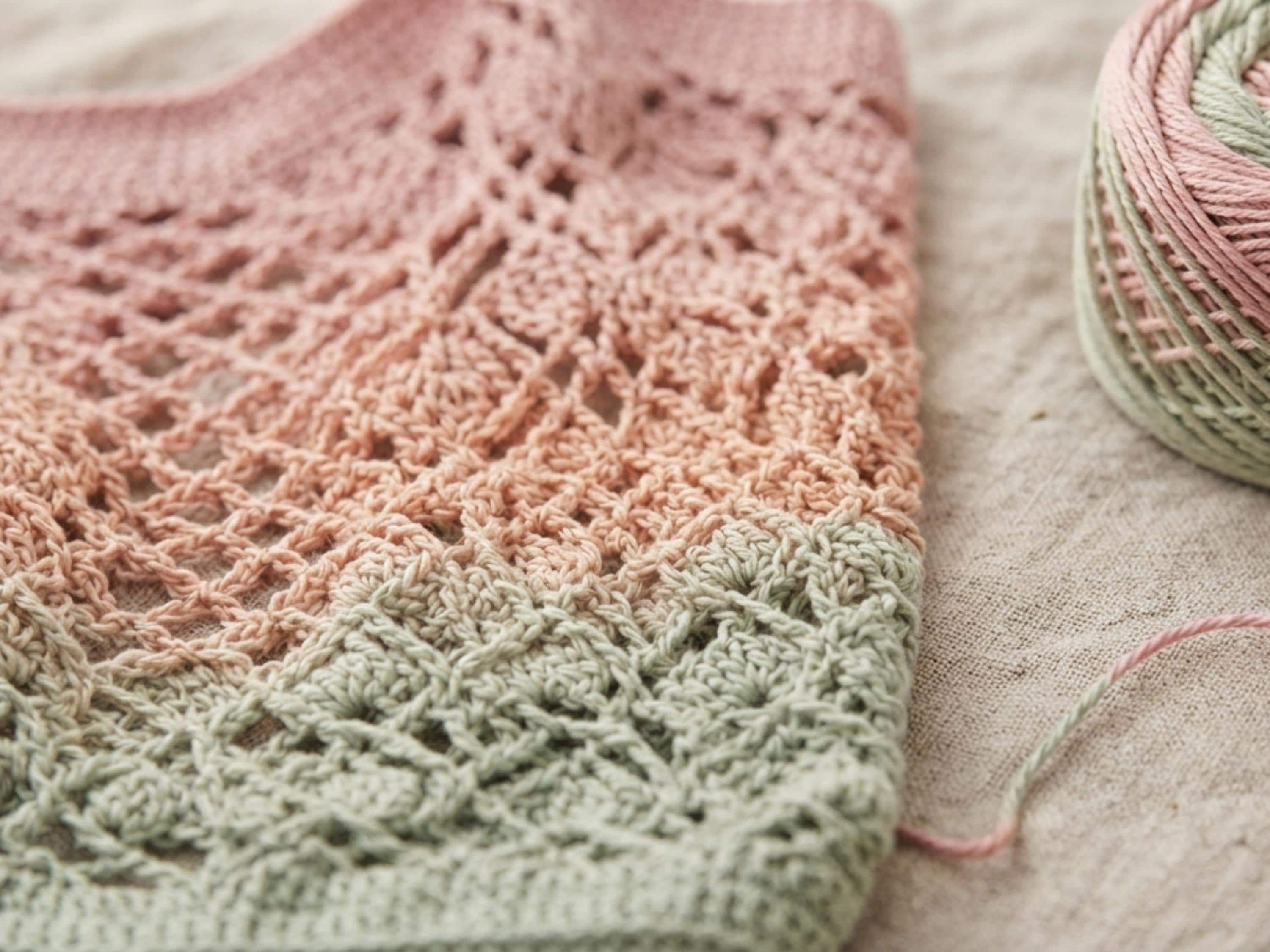 Ombré Mesh Market Tote Crochet Pattern PDF | Open Weave Gradient Bag DIY | Boho Summer Tote Tutorial