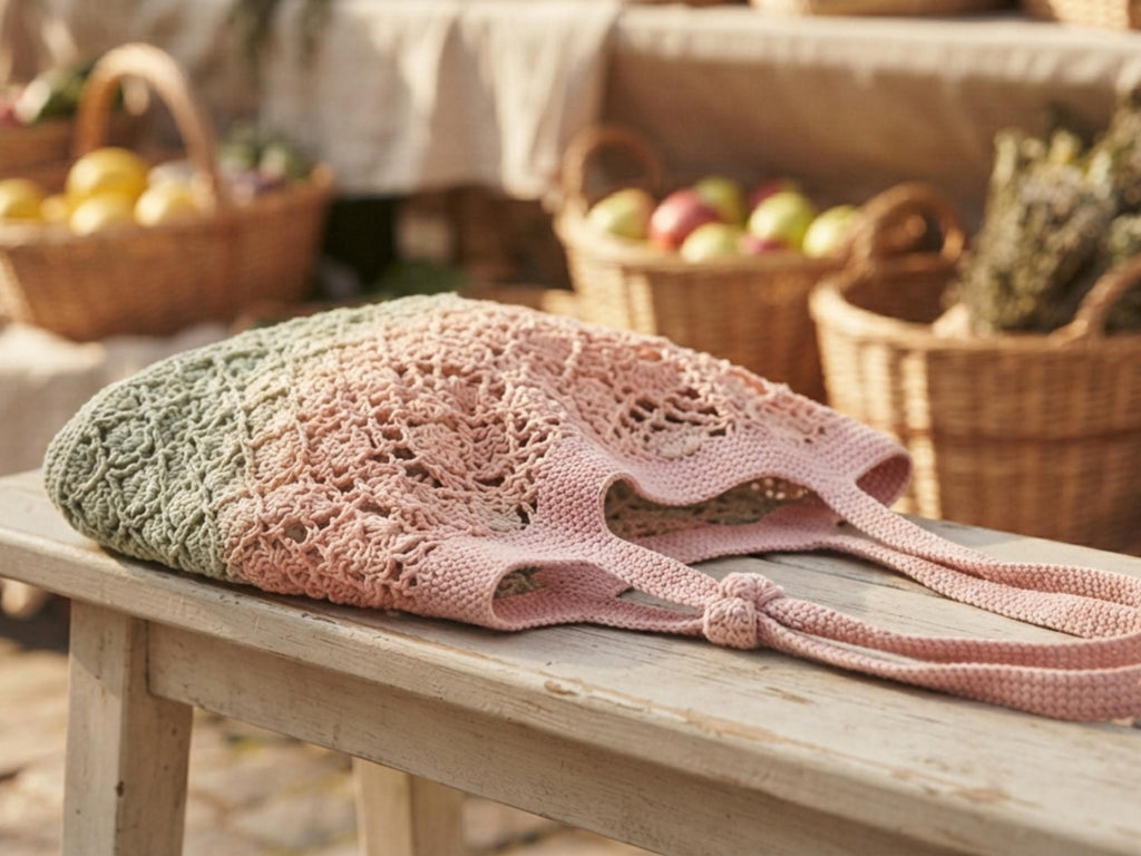 Ombré Mesh Market Tote Crochet Pattern PDF | Open Weave Gradient Bag DIY | Boho Summer Tote Tutorial