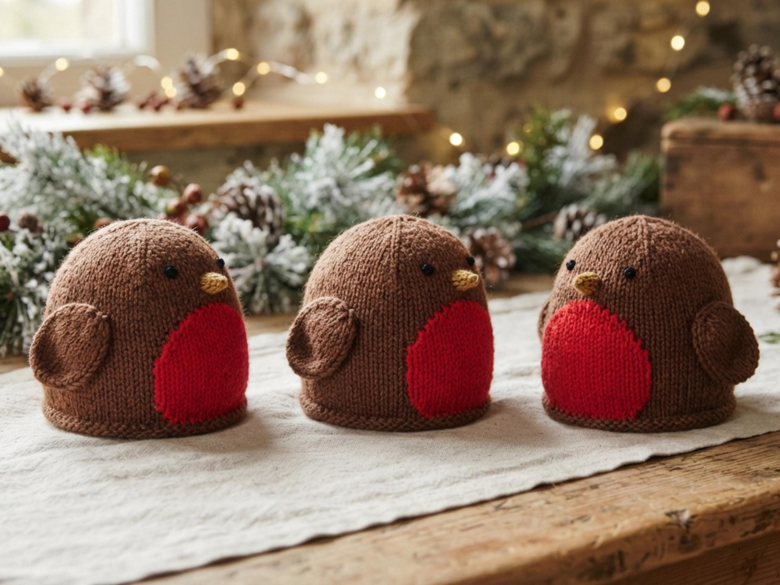 RETIREMENT SALE *Knitted Robin Chocolate Orange Cover Pattern (PDF Download) – Festive Cozy Ornament