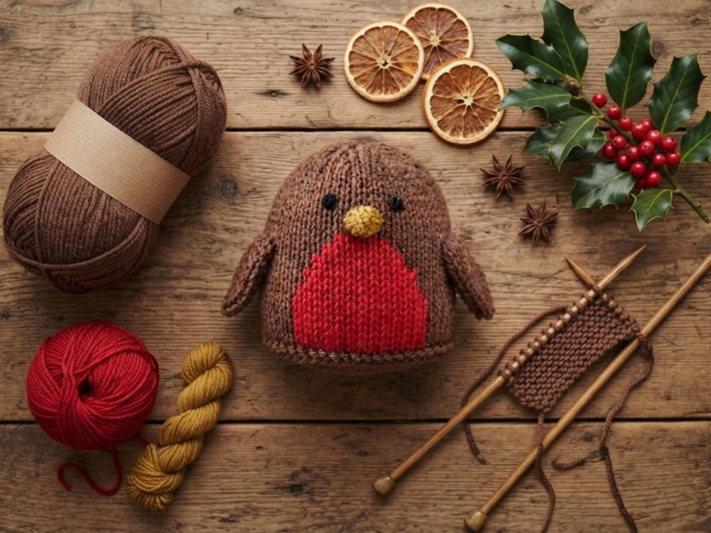 RETIREMENT SALE *Knitted Robin Chocolate Orange Cover Pattern (PDF Download) – Festive Cozy Ornament