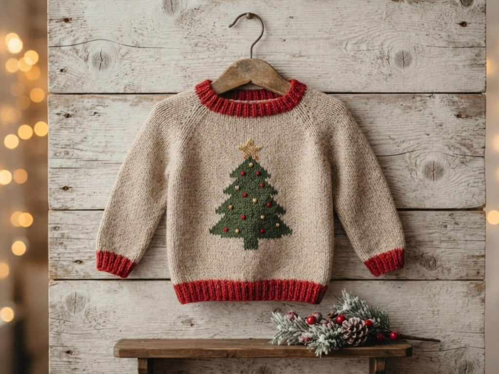 RETIREMENT SALE *Children's Christmas Tree Sweater Knitting Pattern (PDF Download)