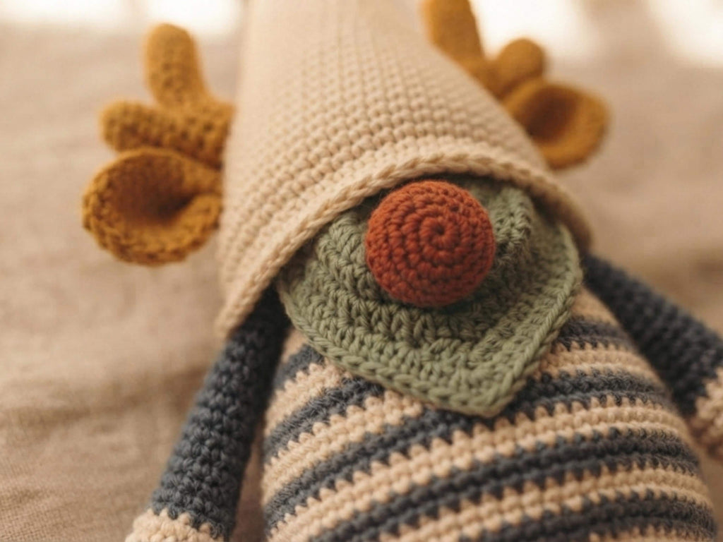 RETIREMENT SALE *Reindeer Gnome Crochet Pattern, Woodland Christmas Gnome Amigurumi, Easy PDF Tutorial, Farmhouse Holiday Decor, Beginner