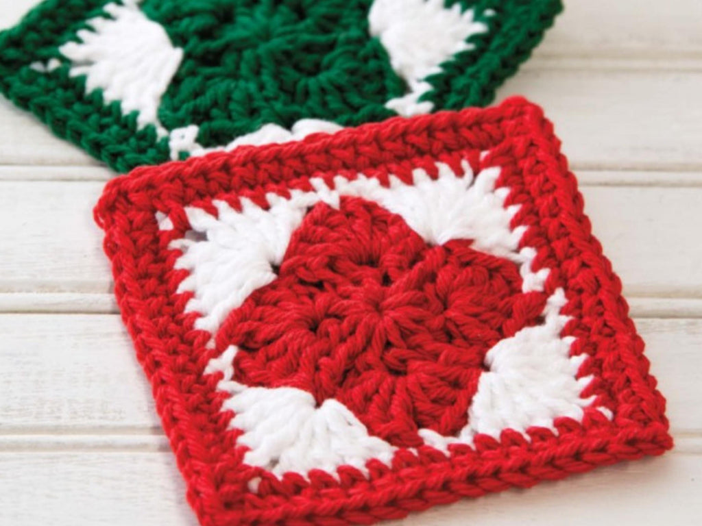 Star Granny Coaster Crochet Pattern | Farmhouse Christmas Coaster PDF | Easy Puff Stitch Star Motif | Digital Download (PDF Download)