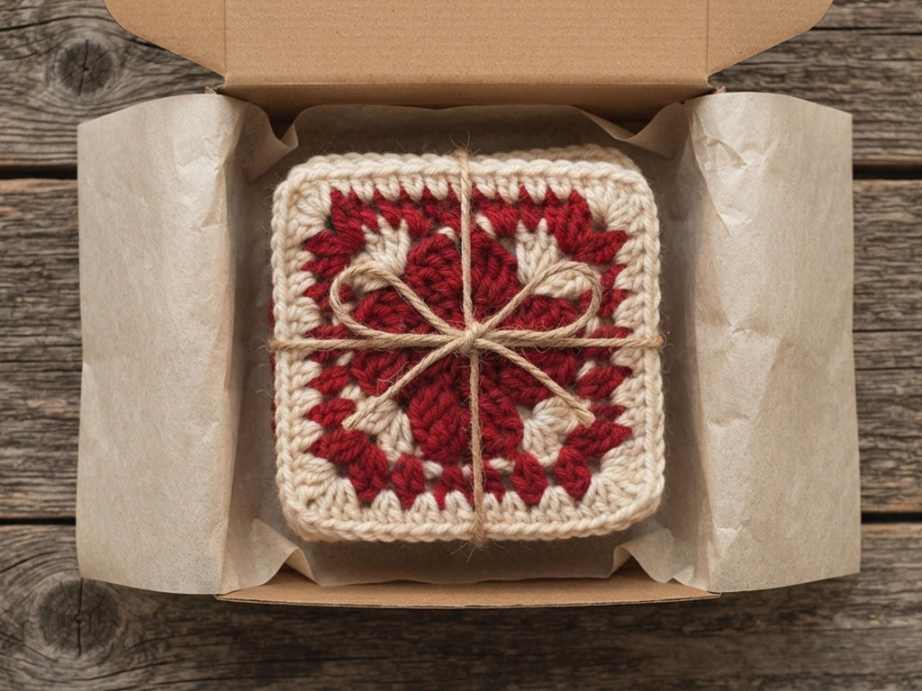 Star Granny Coaster Crochet Pattern | Farmhouse Christmas Coaster PDF | Easy Puff Stitch Star Motif | Digital Download (PDF Download)