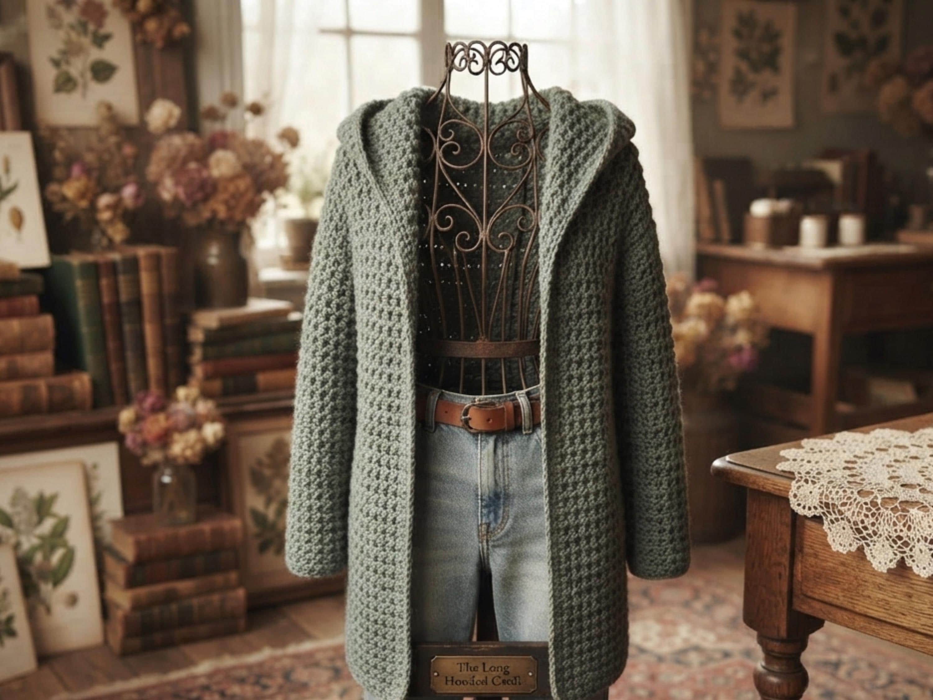Crochet Pattern Womens jacket - Oversized Hooded Jacket Cardigan Coat |Chunky Bulky Crochet Design | Sizes S–XXL FREE crochet journal