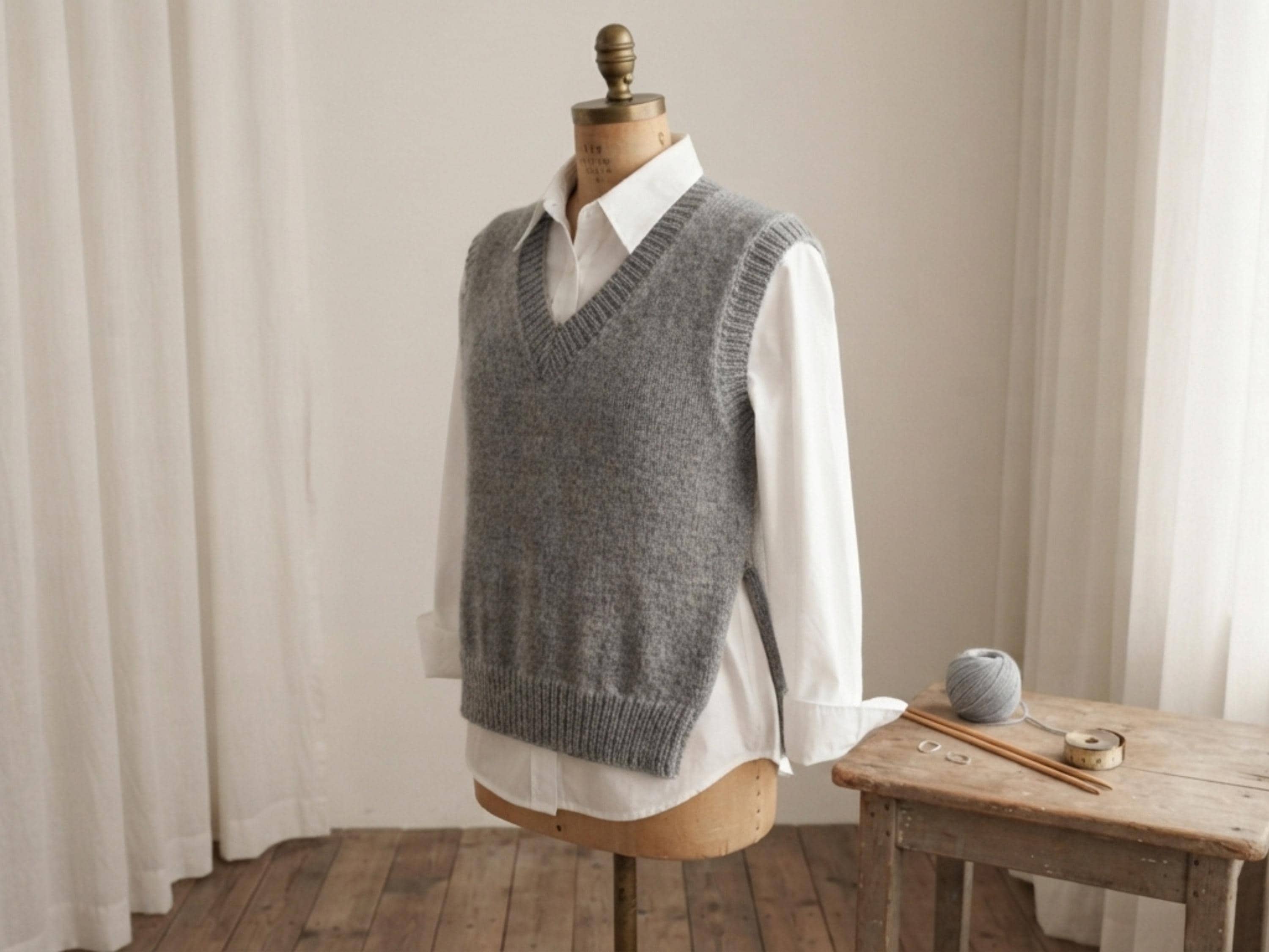 Womens  Vest Knitting Pattern (PDF Download)