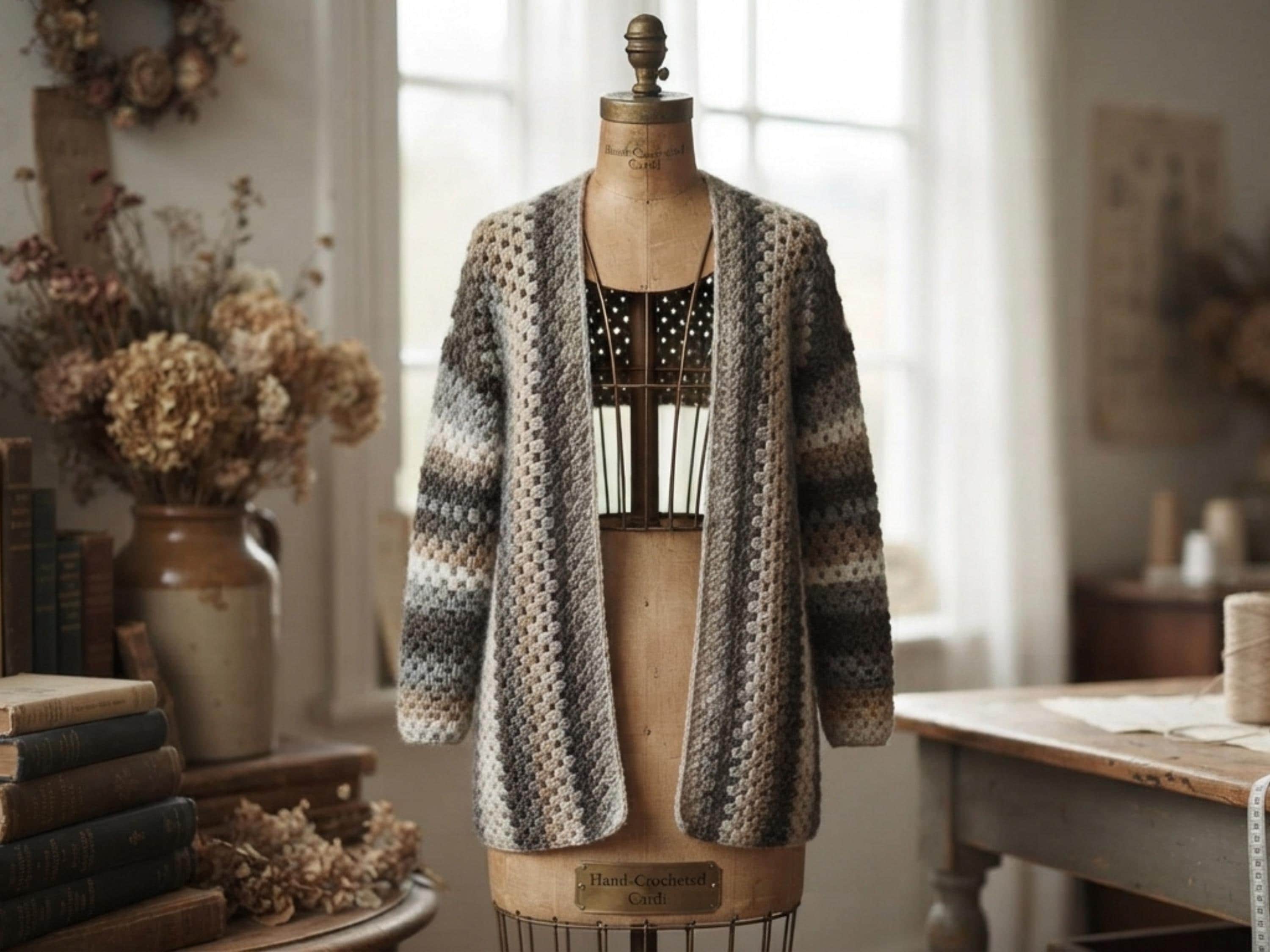 Granny Square Cardigan Crochet Pattern, Easy Sweater (PDF Pattern)