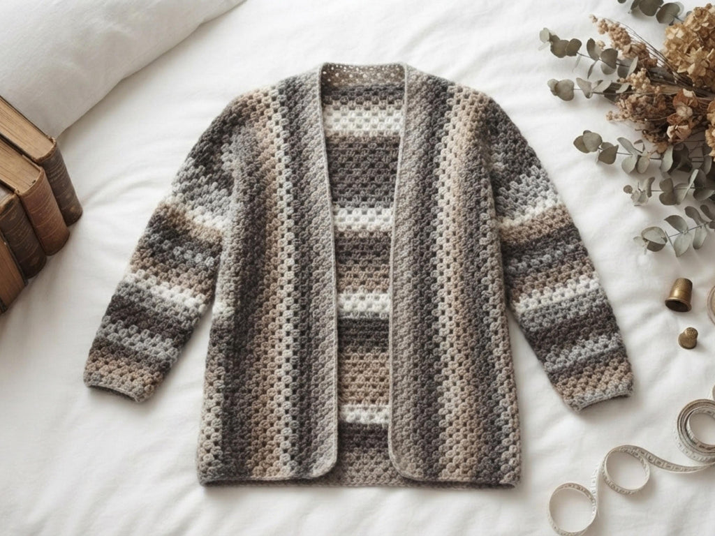 Granny Square Cardigan Crochet Pattern, Easy Sweater (PDF Pattern)