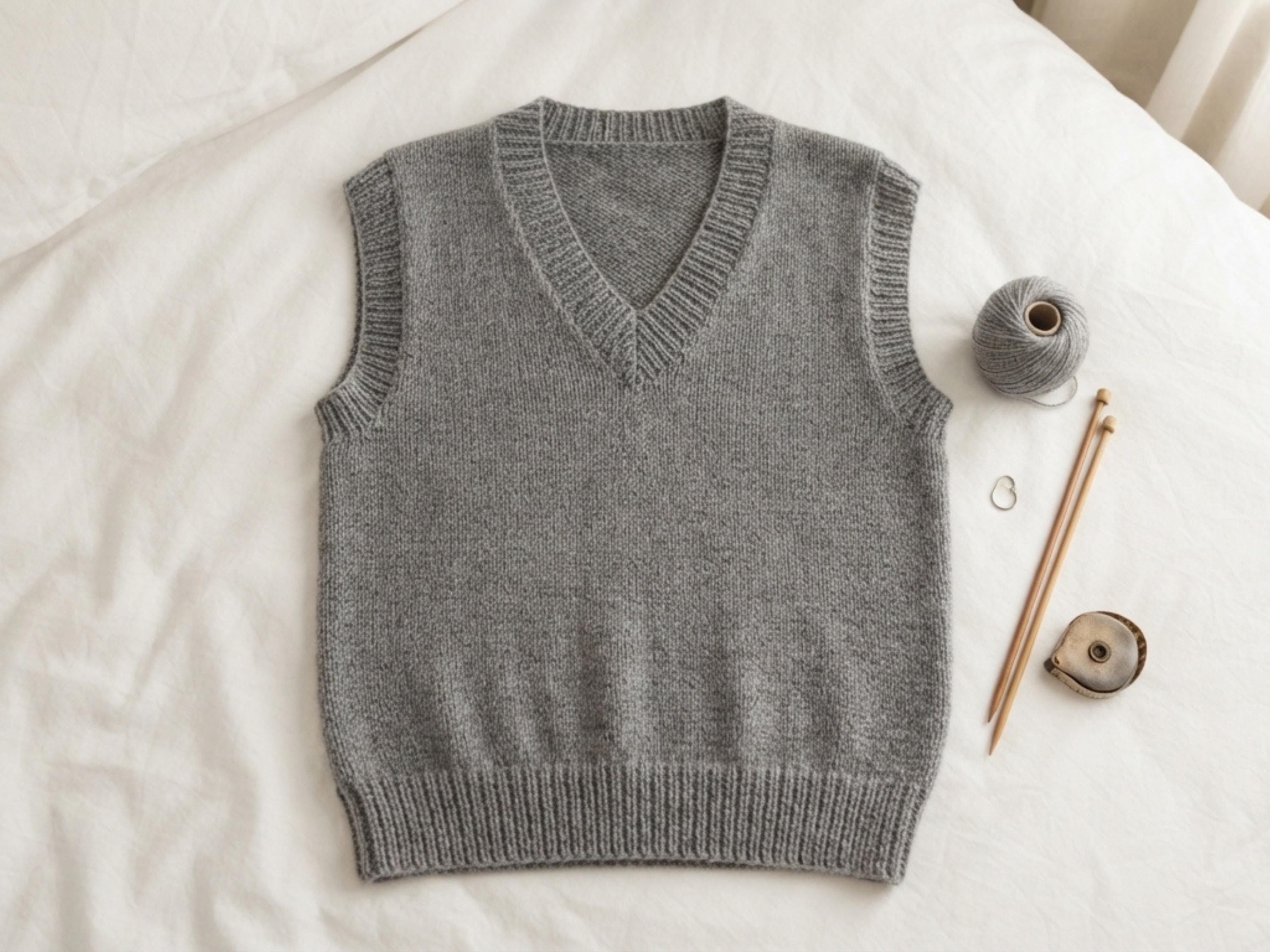 Women's Stocking Stitch Vest Knitting Pattern (PDF Download)